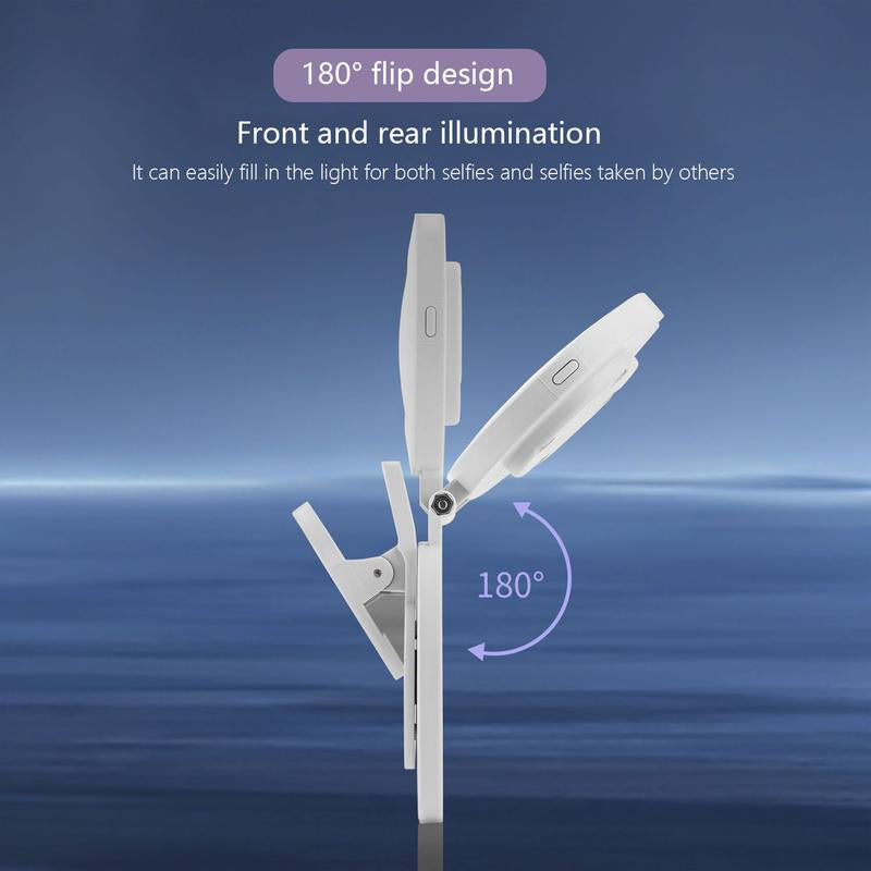 360° LED Ring Light with Mirror & Phone Holder ,3-In-1 Rechargeable Makeup Light for Live Streaming, Video Calls, Selfie (Portable, 3 Color Temperatures, Foldable),Halloween,Halloween Makeup