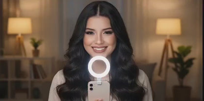 Glow360 Pro – Aro de Luz LED 3 en 1 con Espejo y Soporte, Recargable y Plegable para Maquillaje y Streaming